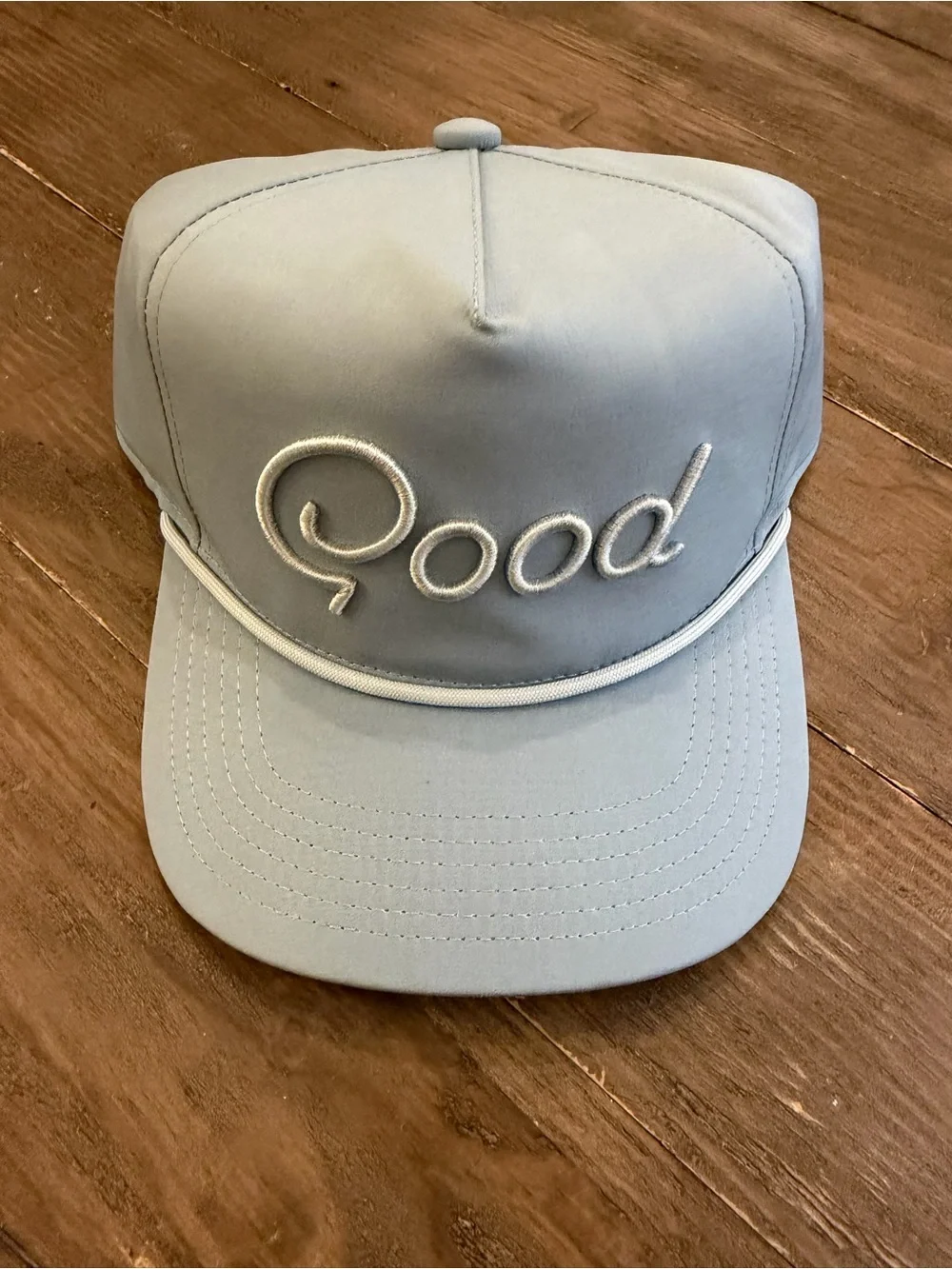 Good Good Golf Light Blue Gray Embroidered Trucker Hat with Rope Detail NWT